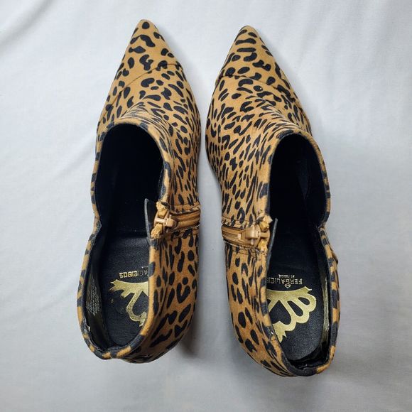 Fergalicious by Fergie Boots GOLDIE Cheetah Print Stiletto Heel Bootie Women 7.5 - Picture 5 of 13
